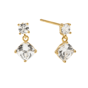 Gold Double Spark Earrings - ARETES - Malandra Jewelry - ZWA200-QX09656Y