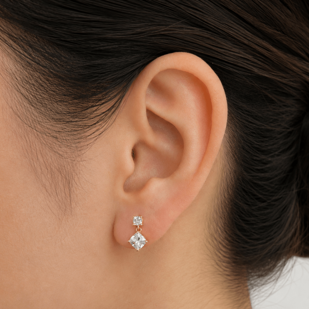 Gold Double Spark Earrings - ARETES - Malandra Jewelry - ZWA200-QX09656Y
