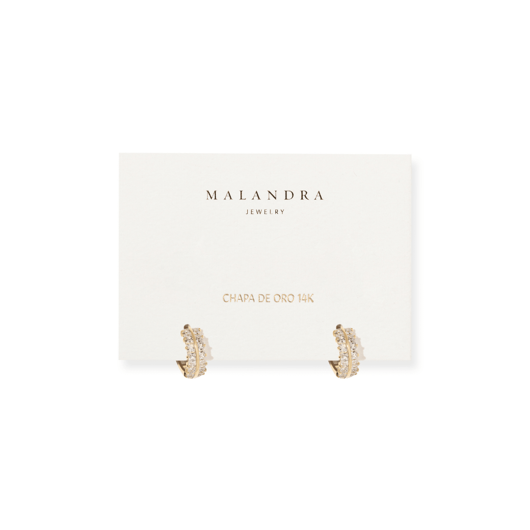 Gold Éclat Huggies - ARETES - Malandra Jewelry - ZWA145-QX07945ZN