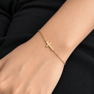 Gold Faith Cross Bracelet - PULSERAS - Malandra Jewelry - EUWP692-JDB2410027-4