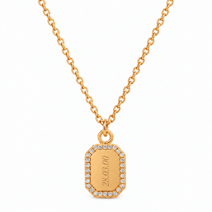 GOLD GLAM CUSTOM TAG NECKLACE - COLLARES GRABADOS - Malandra Jewelry - LJC2-JT-NB2958
