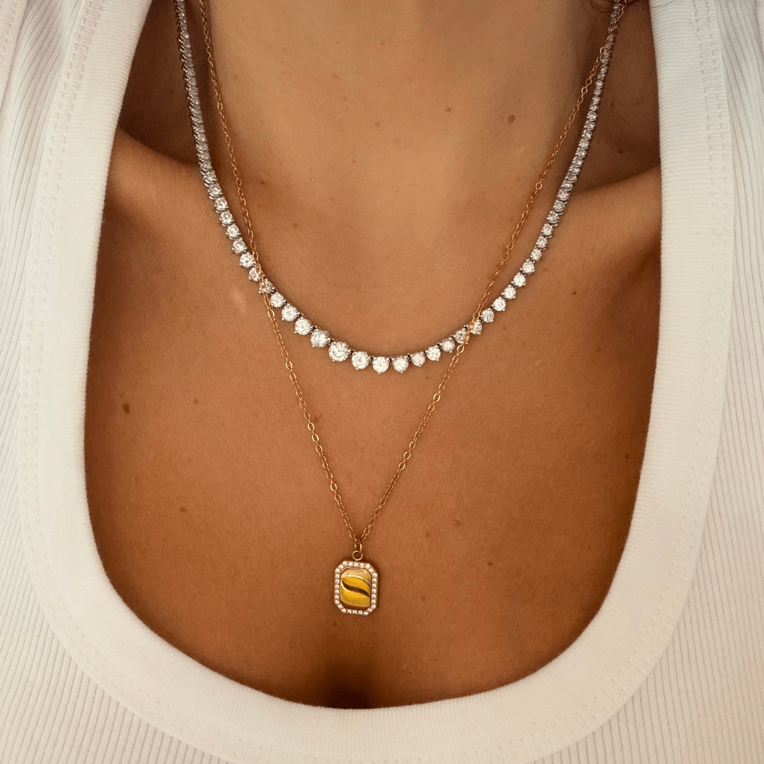 GOLD GLAM CUSTOM TAG NECKLACE - COLLARES GRABADOS - Malandra Jewelry - LJC2-JT-NB2958