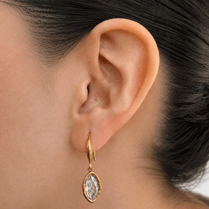 Gold Gleam Drop Earrings - ARETES - Malandra Jewelry - EUWA628-JDE0105312