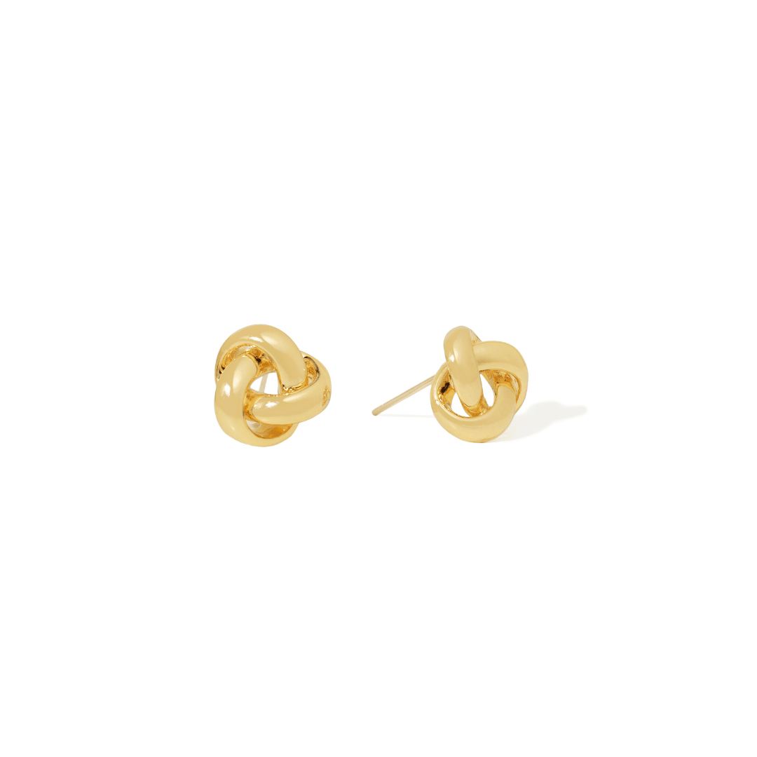 GOLD GLEAM KNOT EARRINGS - ARETES - Malandra Jewelry - ZWA108-QX00935Y