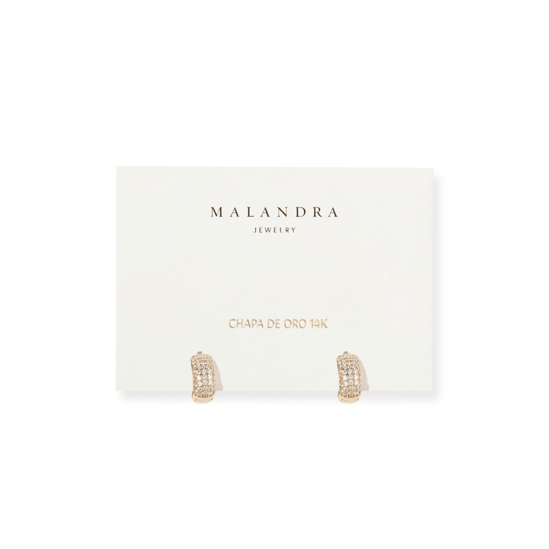 Gold Glimmer Huggies - ARETES - Malandra Jewelry - ZWA142-QX09467ZN