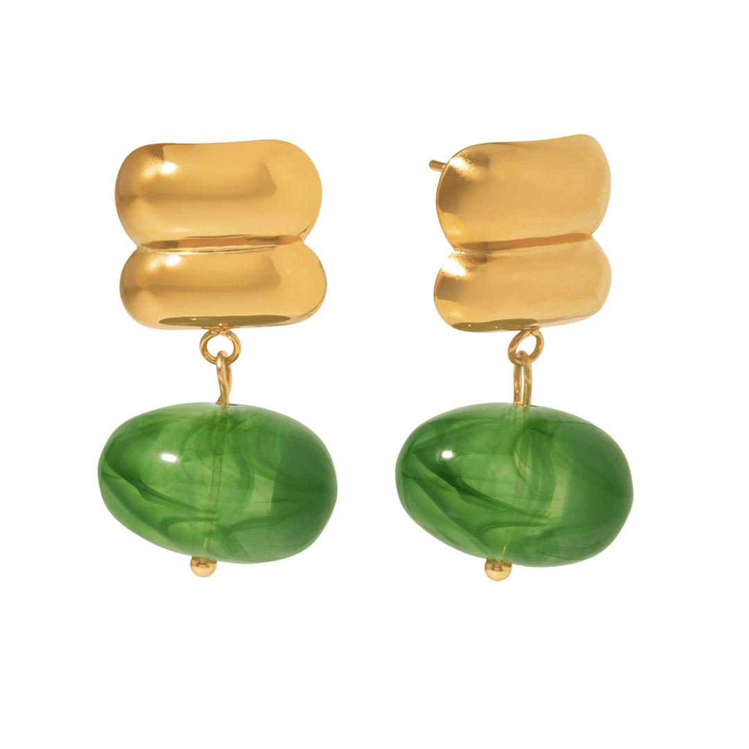 Gold Ivy Drop Earrings - COLLARES - Malandra Jewelry - EUWA671-JDE0109029-GN