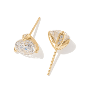 GOLD LARGE LUCENT STUDS - ARETES - Malandra Jewelry - LRA2-SMOE09-14K-8