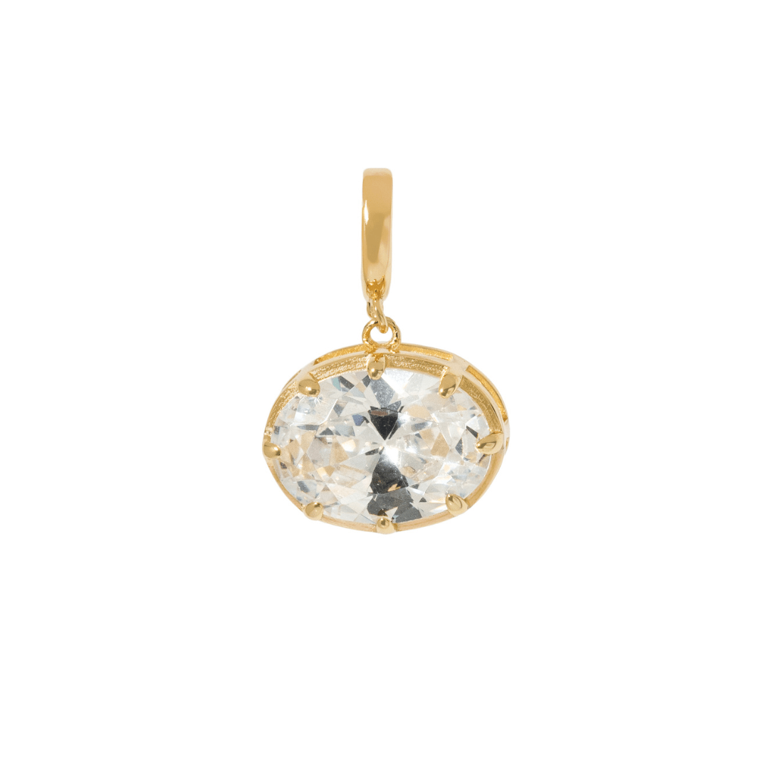 Gold Large Oval Charm - DIJES - Malandra Jewelry - LLD4