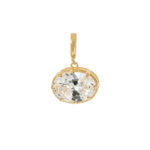 Gold Large Oval Charm - DIJES - Malandra Jewelry - LLD4
