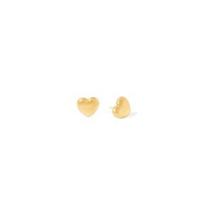 GOLD LOVE HEART STUDS - ARETES - Malandra Jewelry - VCA264-3910