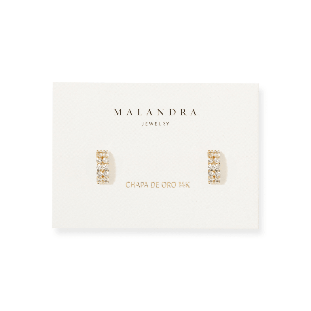 Gold Lustrous Huggies - ARETES - Malandra Jewelry - ZWA199-QX09706YN