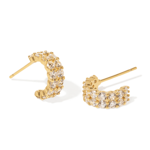 Gold Lustrous Huggies - ARETES - Malandra Jewelry - ZWA199-QX09706YN