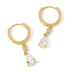 Gold Luxe Teardrop Earrings - ARETES - Malandra Jewelry - ZYA28