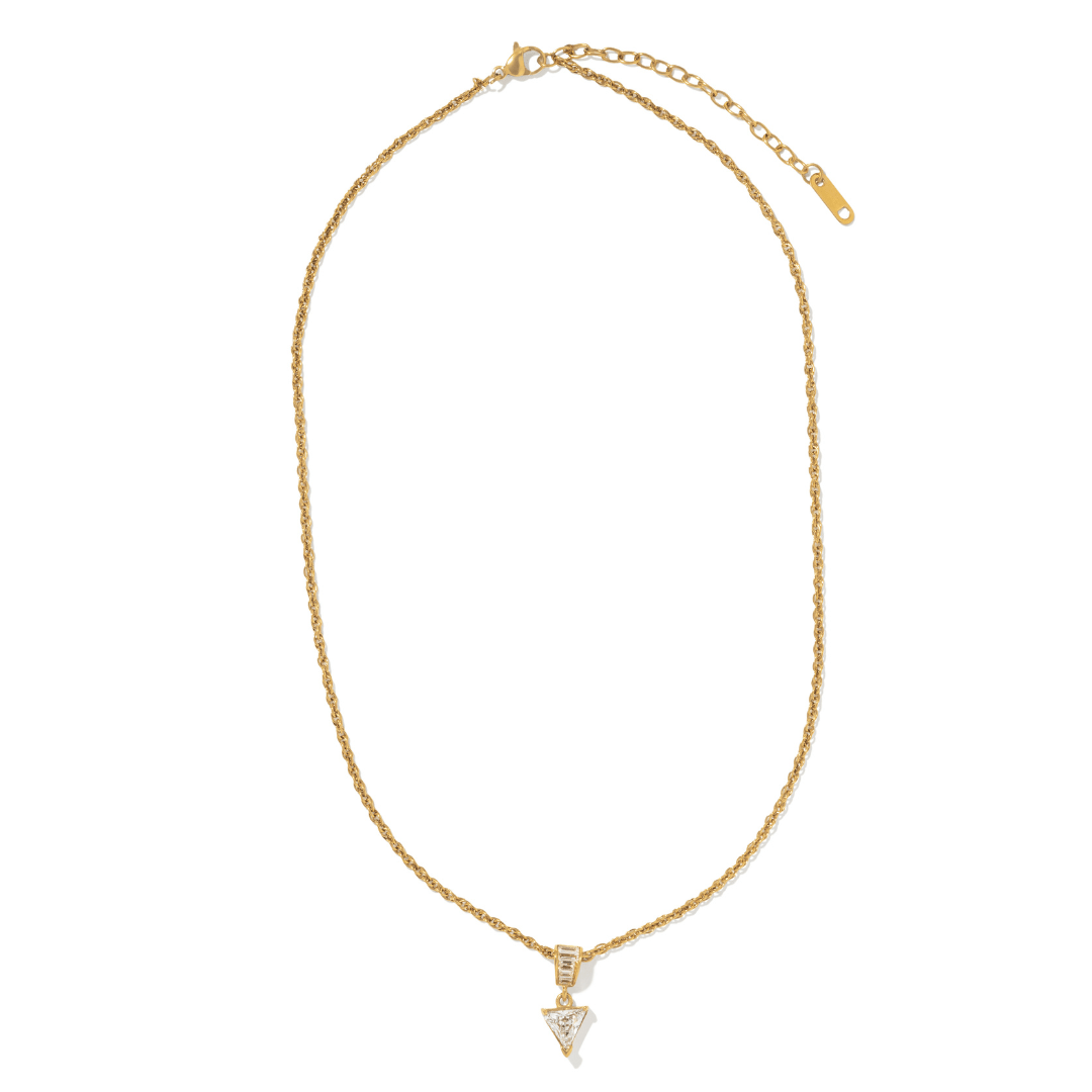 Gold Luxe Triangle Necklace - COLLARES - Malandra Jewelry - EUWC635-JDN0306113