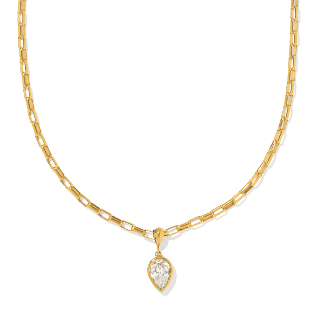 Gold Majestic Drop Necklace - COLLARES - Malandra Jewelry - EUWC636-JDN0306111