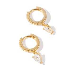 Gold Milano Drop Huggies - ARETES - Malandra Jewelry - LSA13-HC48780