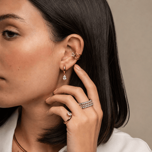 Gold Milano Pear Huggies - ARETES - Malandra Jewelry - LSA9-HC57336