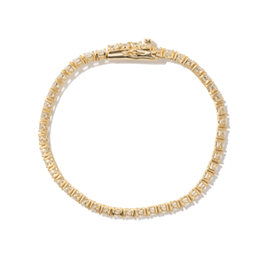 Gold Moissanite 3mm Tennis Bracelet - PULSERAS - Malandra Jewelry - LSP4-HKG0014