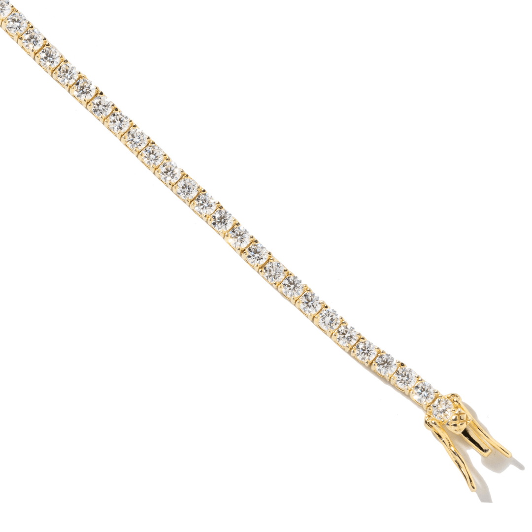 GOLD MOISSANITE TENNIS BRACELET - PULSERAS - Malandra Jewelry - LRP3-SMOB01-14k-3-6.5