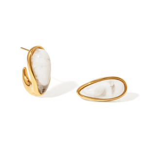 Gold Moonlight Drop Earrings - ARETES - Malandra Jewelry - EUWA698-JDE0108050-WT