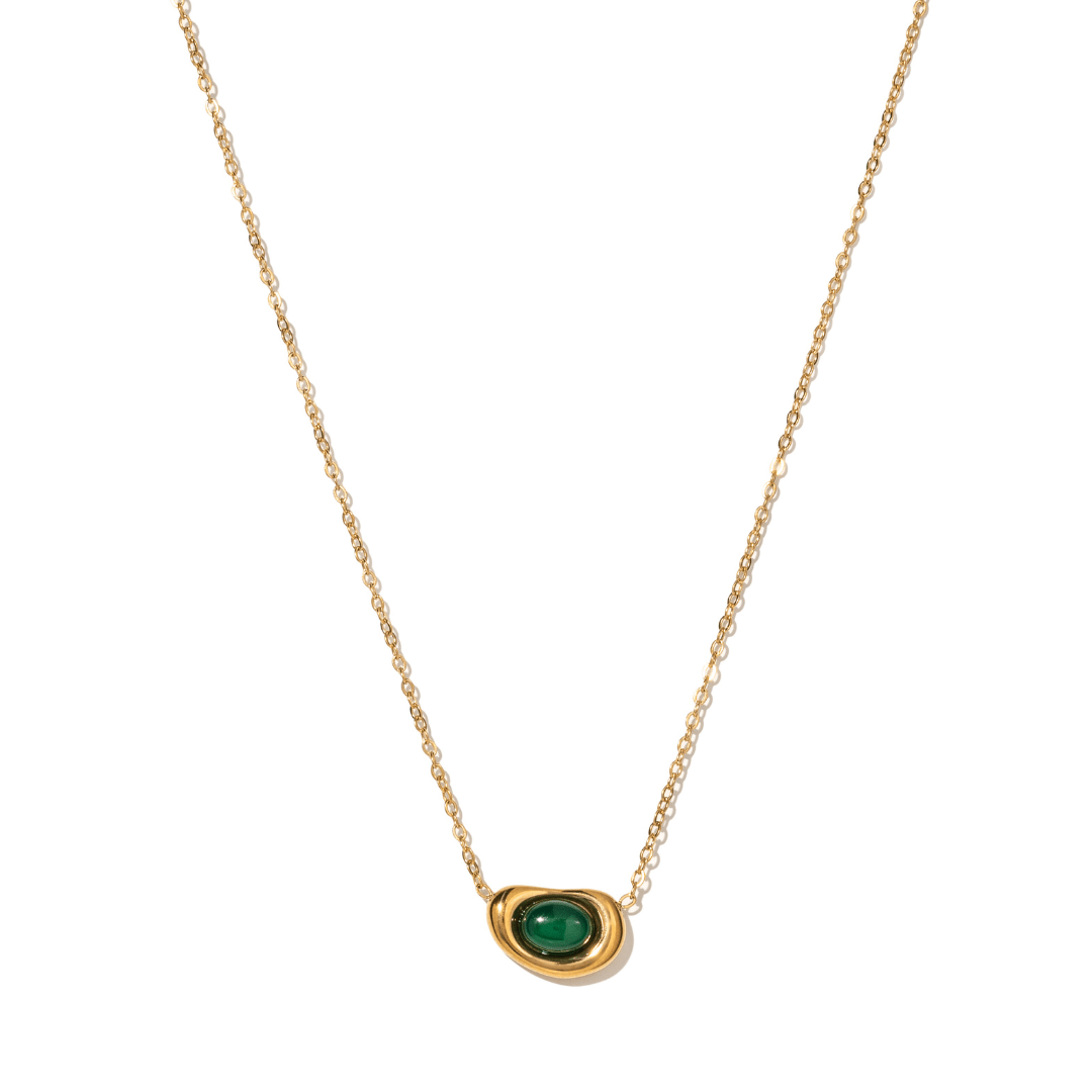 Gold Moss Olive Necklace - COLLARES - Malandra Jewelry - EUWC761-JDN0108053