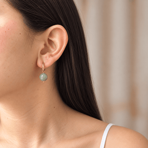 Gold Olive Alxa Hoops - ARETES - Malandra Jewelry - TA2743