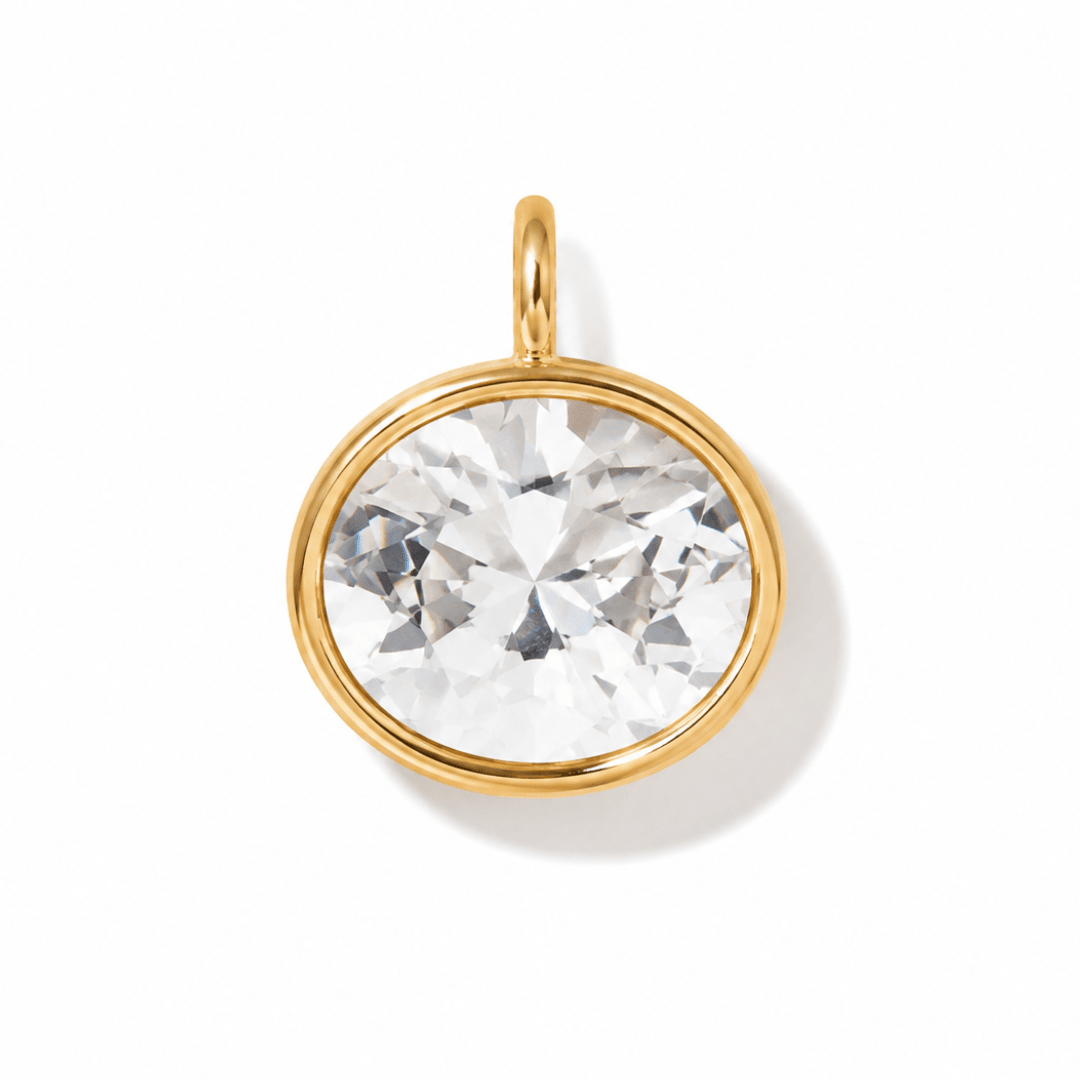 GOLD OVAL CHARM - DIJES - Malandra Jewelry - TD2441