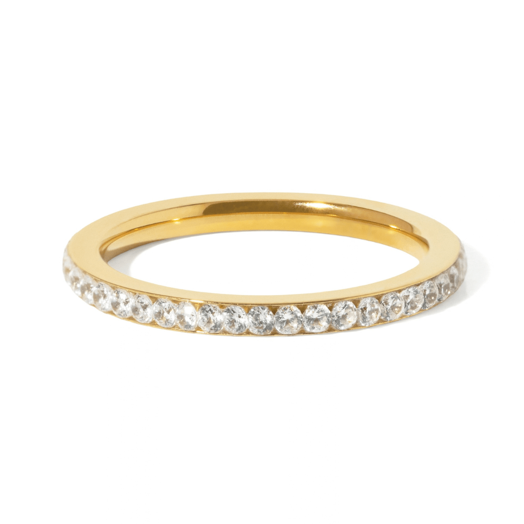 Gold Pavé Band Ring - ANILLOS - Malandra Jewelry - EUWR644.7-JDR0306085-7