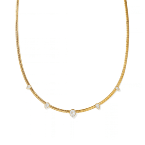 Gold Pear Crystal Choker - COLLARES - Malandra Jewelry - EUWC648-JDN0106062