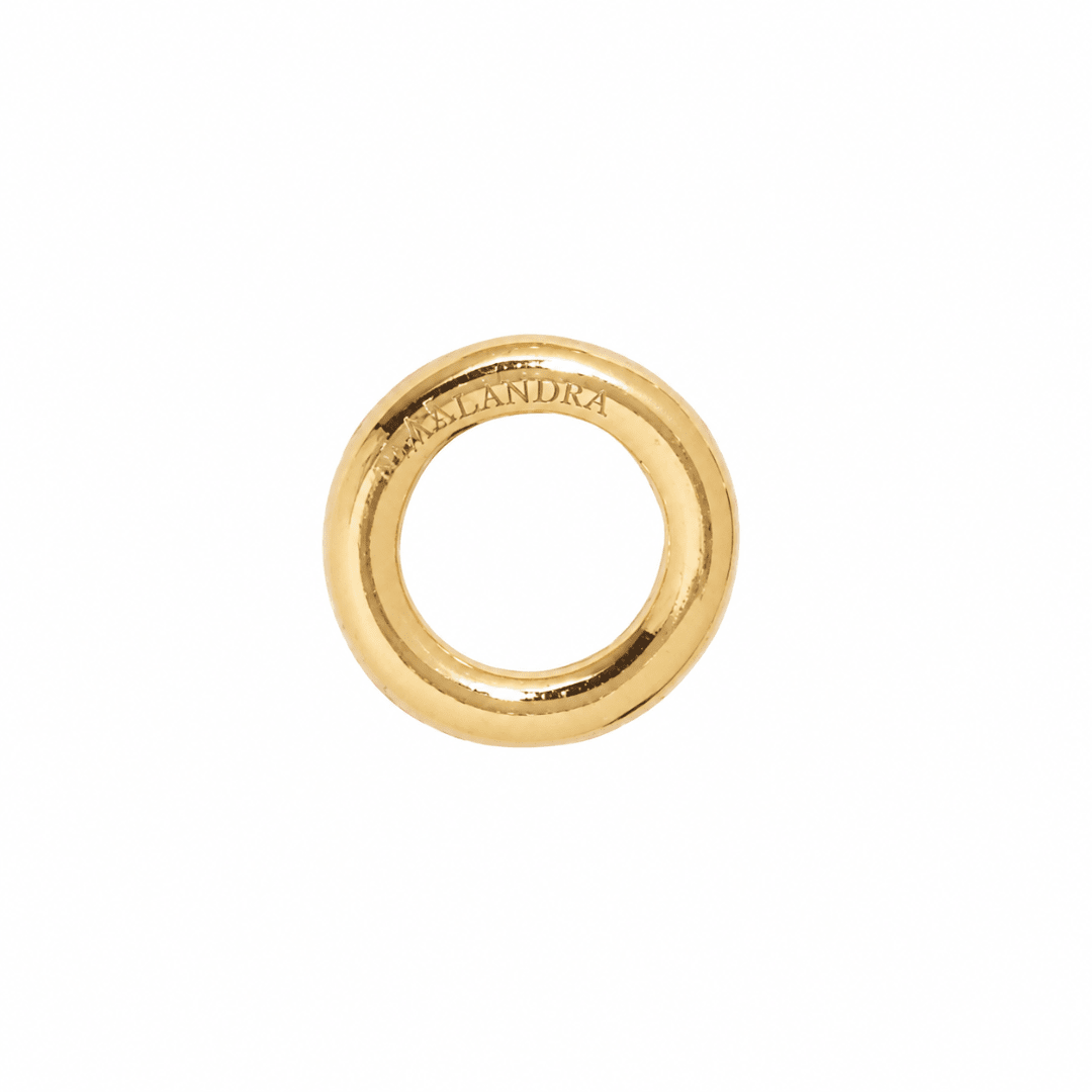 Gold Plain Ahavah Charm - DIJES - Malandra Jewelry - EYHD185.D