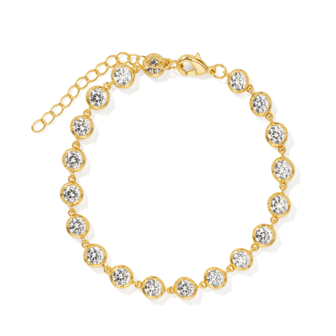 Gold Radiant Bezel Bracelet - PULSERAS - Malandra Jewelry - LGP39-B-R1946