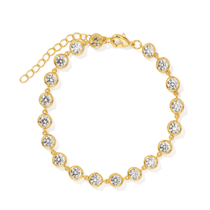 Gold Radiant Bezel Bracelet - PULSERAS - Malandra Jewelry - LGP39-B-R1946