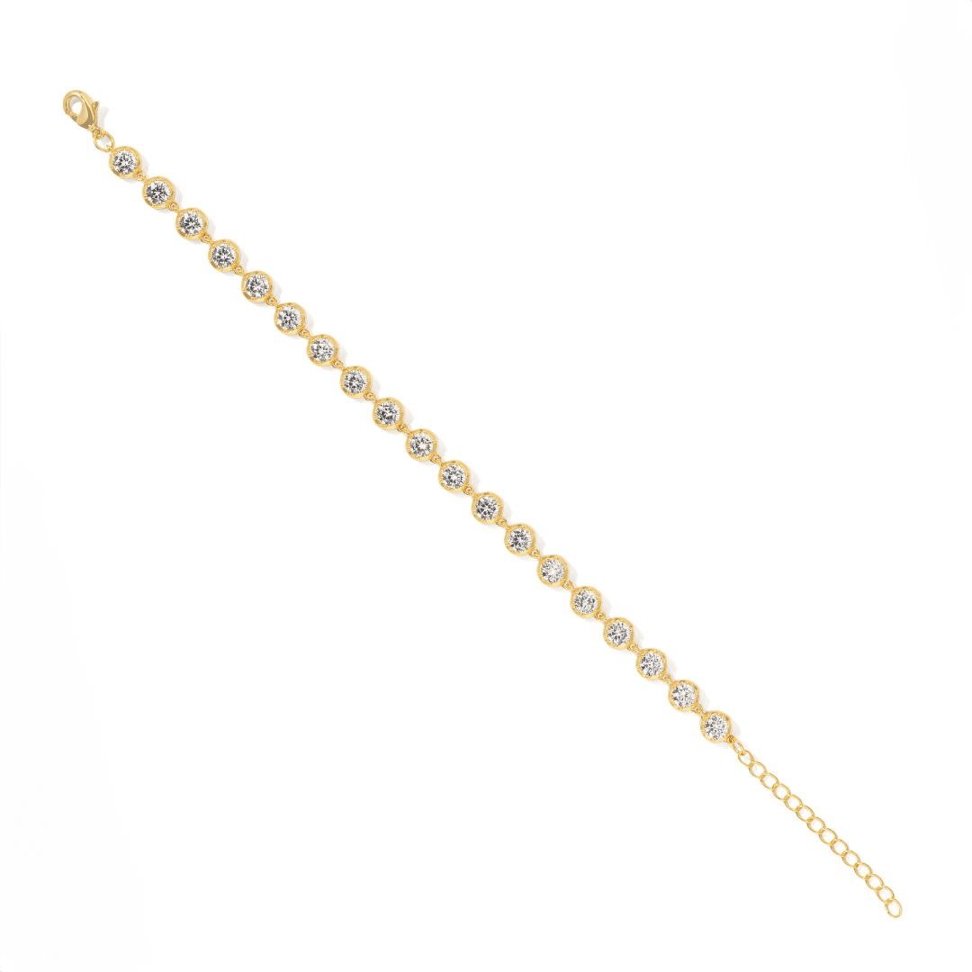 Gold Radiant Bezel Bracelet - PULSERAS - Malandra Jewelry - LGP39-B-R1946