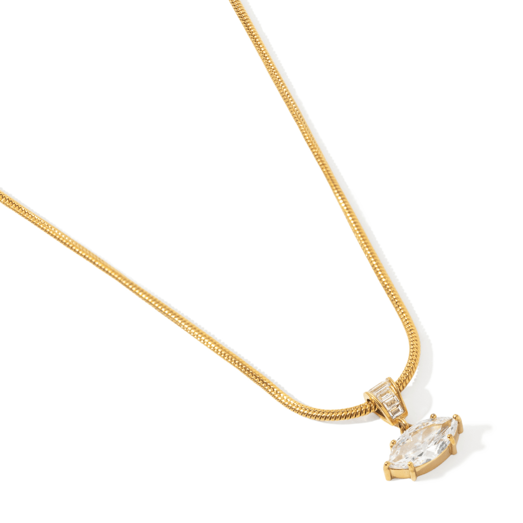 Gold Radiant Marquise Necklace - COLLARES - Malandra Jewelry - EUWC634-JDN0306121
