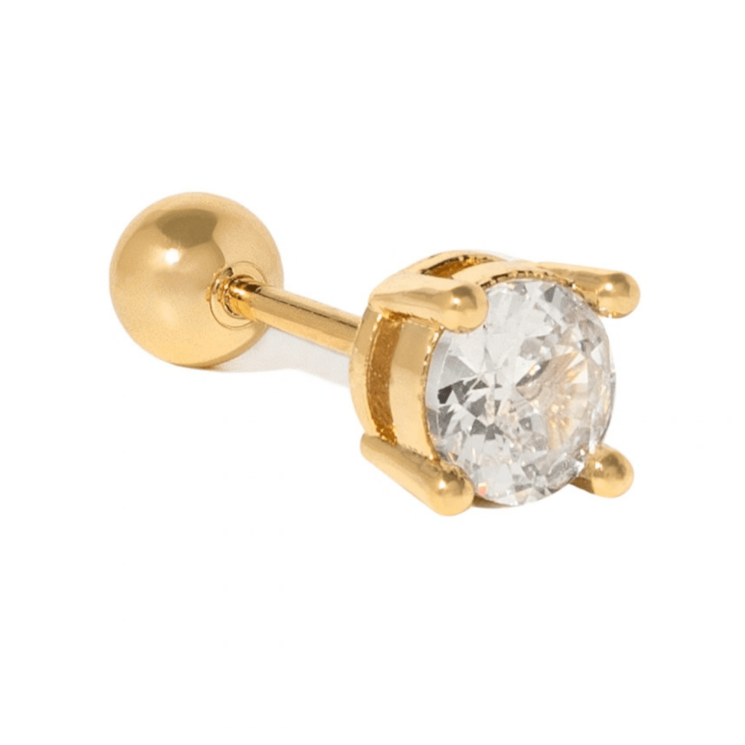 Gold Radiant Piercing - ARETES - Malandra Jewelry - ZTA38-EGD1327