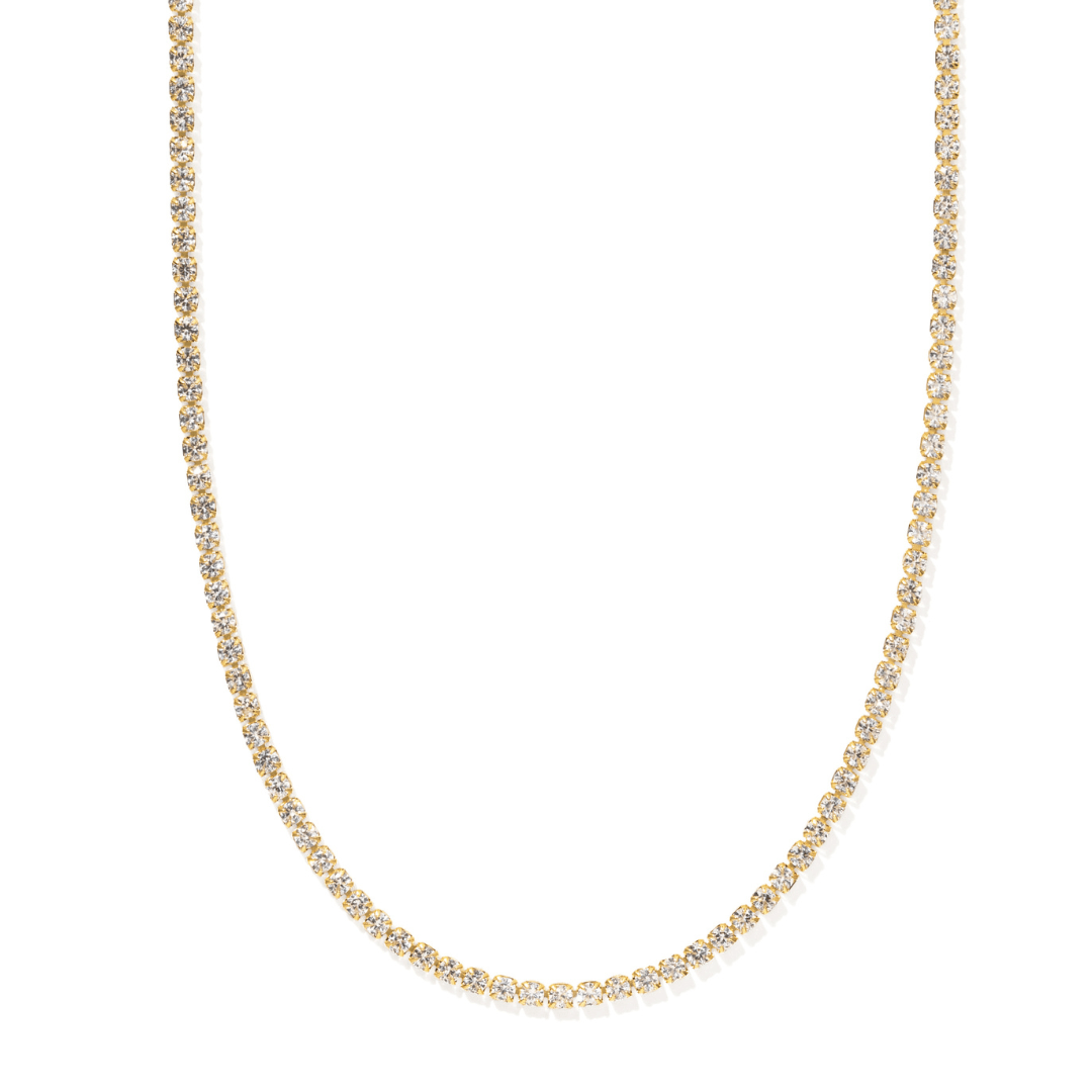 Gold Radiant Tennis Necklace - COLLARES - Malandra Jewelry - LGC33-N-C1015