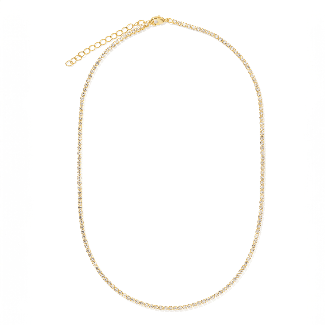 Gold Radiant Tennis Necklace - COLLARES - Malandra Jewelry - LGC33-N-C1015