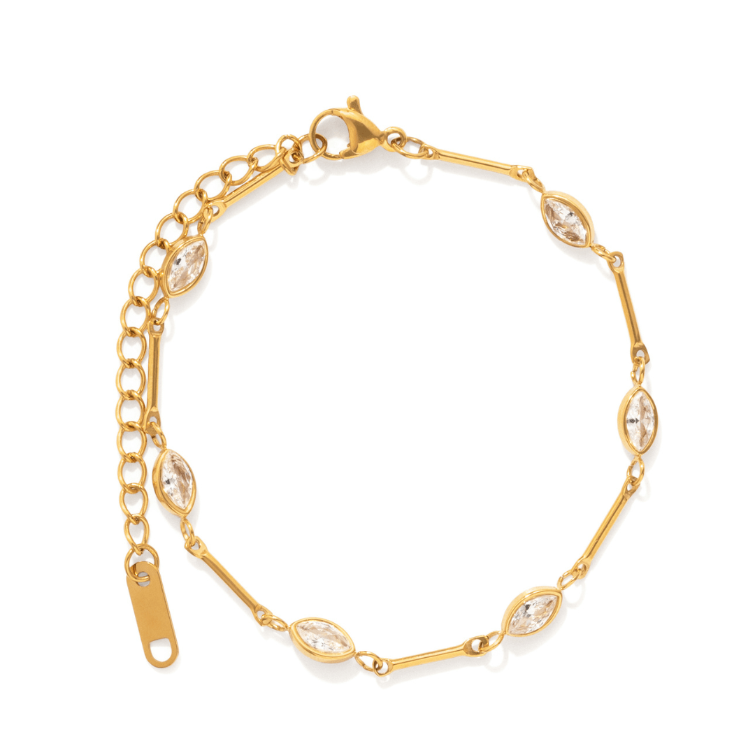 Gold Raindrop Bracelet - PULSERAS - Malandra Jewelry - EUWP666-JDB0301341-1