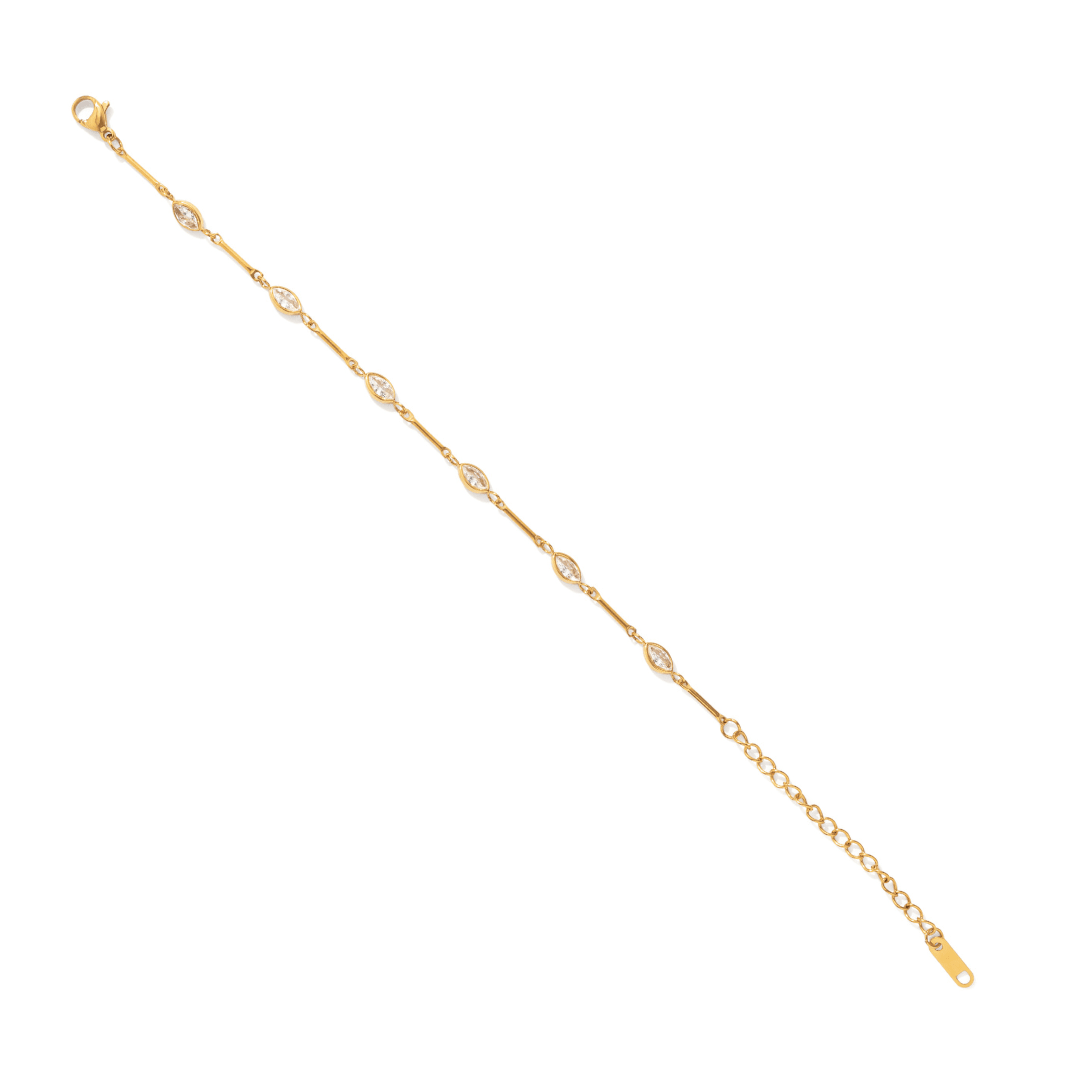 Gold Raindrop Bracelet - PULSERAS - Malandra Jewelry - EUWP666-JDB0301341-1