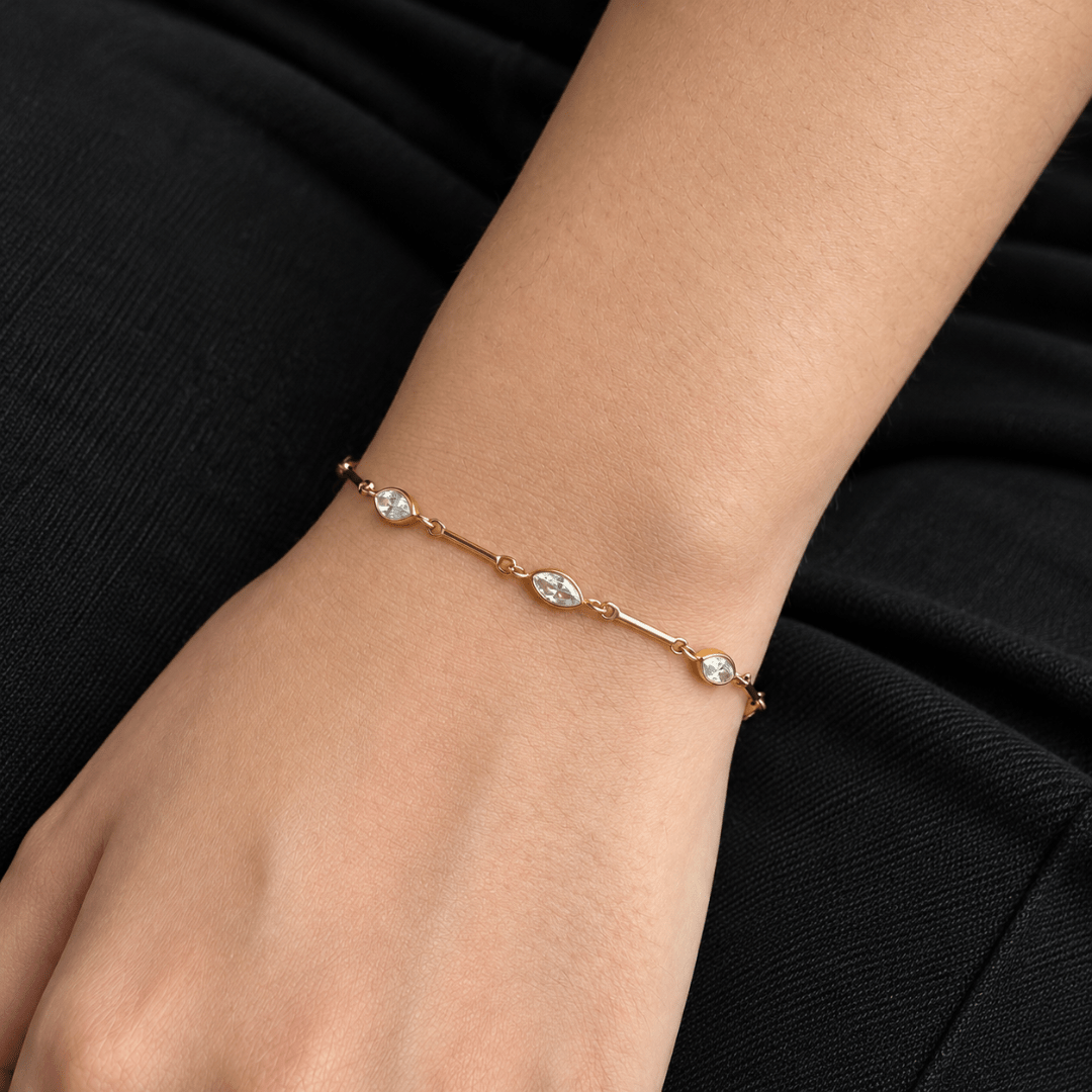 Gold Raindrop Bracelet - PULSERAS - Malandra Jewelry - EUWP666-JDB0301341-1