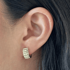 GOLD RUGGED HOOPS - ARETES - Malandra Jewelry - ZWA106-QX06489