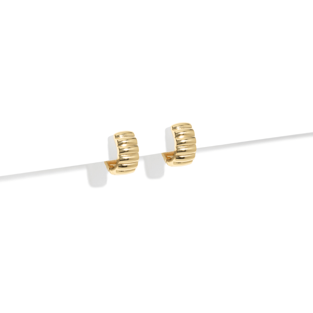 GOLD RUGGED HOOPS - ARETES - Malandra Jewelry - ZWA106-QX06489