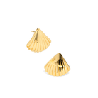 GOLD SHELL GLEAM EARRINGS - ARETES - Malandra Jewelry - ZZA17 - E02647J