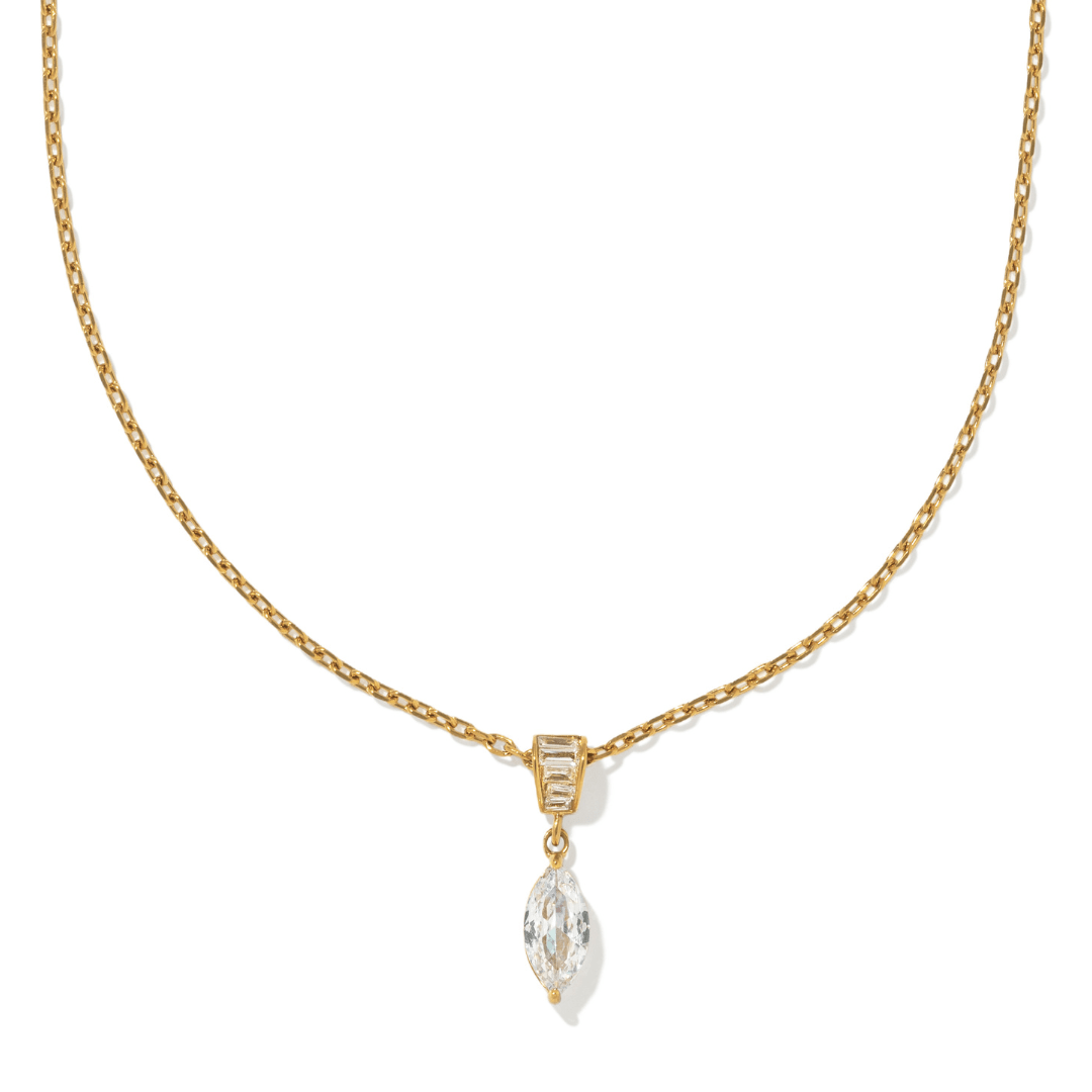 Gold Shimmer Oval Necklace - COLLARES - Malandra Jewelry - EUWC637-JDN0306112
