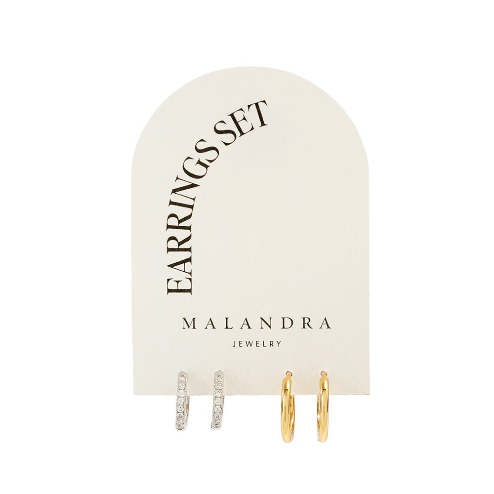 GOLD & SILVER DUO HOOPS - ARETES - Malandra Jewelry - TA1663