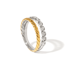 Gold Silver Twist Ring - ANILLOS - Malandra Jewelry - EUWR687.7-JDR0107035-PS-7