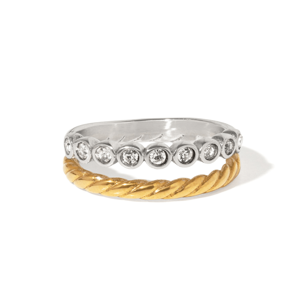 Gold Silver Twist Ring - ANILLOS - Malandra Jewelry - EUWR687.7-JDR0107035-PS-7