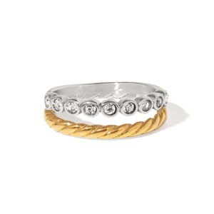 Gold Silver Twist Ring - ANILLOS - Malandra Jewelry - EUWR687.7-JDR0107035-PS-7