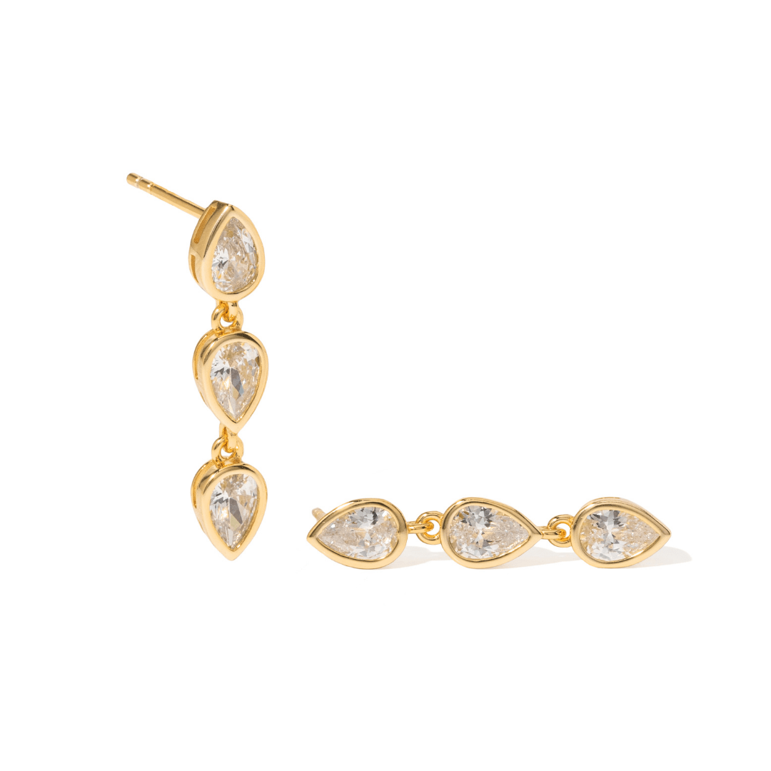 Gold Spark Cascade Earrings - ARETES - Malandra Jewelry - LSA11-HC58333