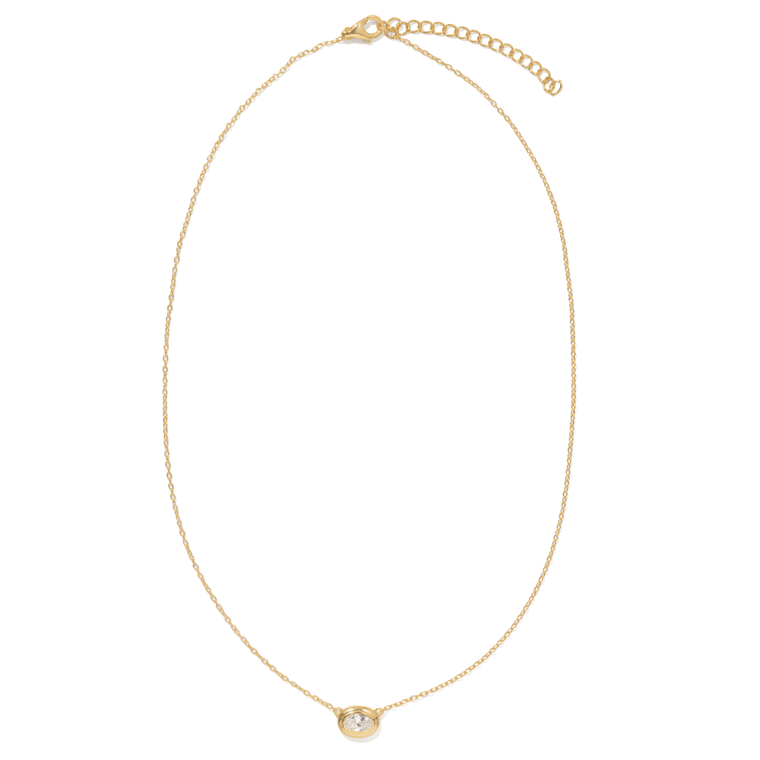 Gold Spark Oval Necklace - COLLARES - Malandra Jewelry - LGC10-N-E11695